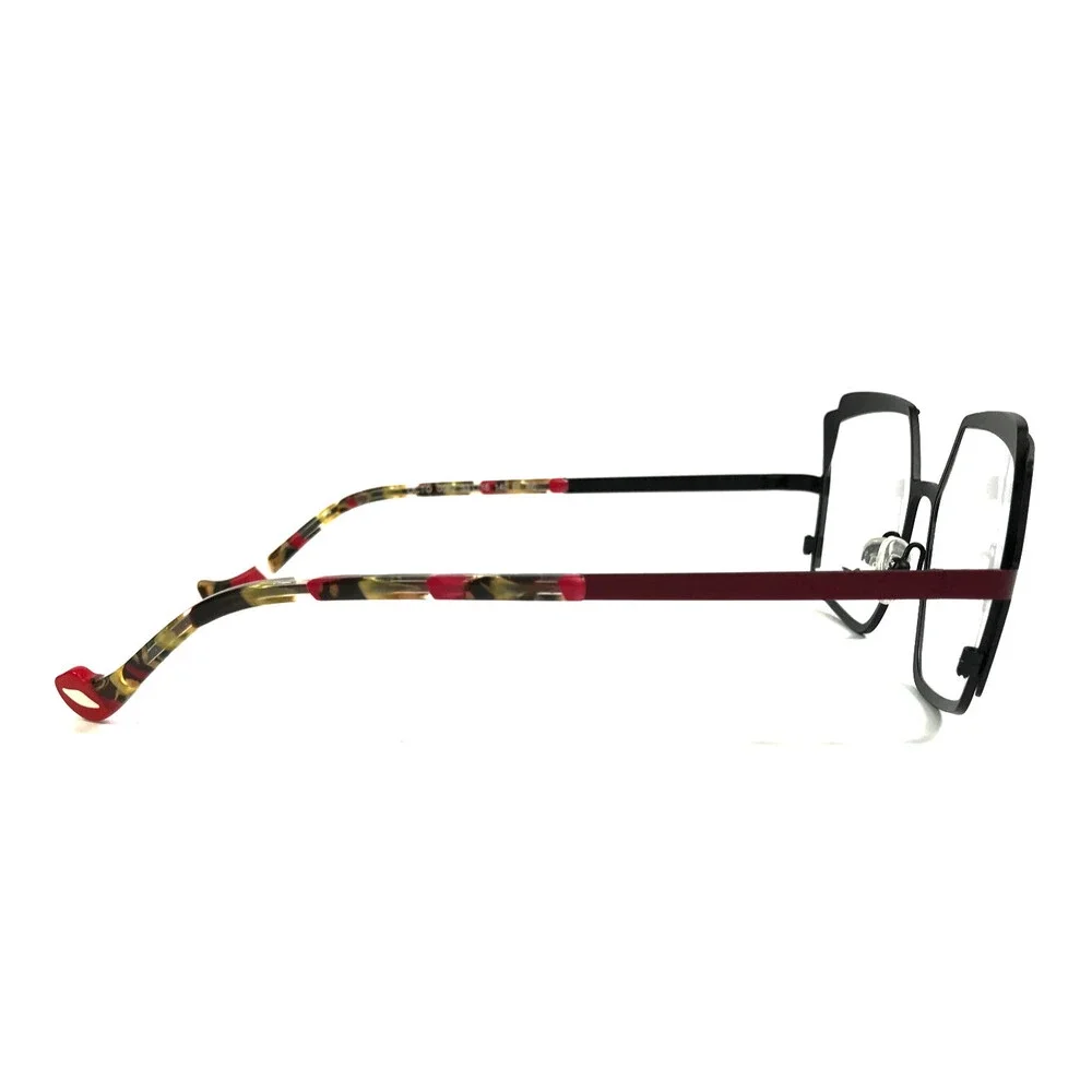BOZ Eyeglasses Frames OCTO 0082 Matte Black Red Butterfly Full Rim 53-16-140